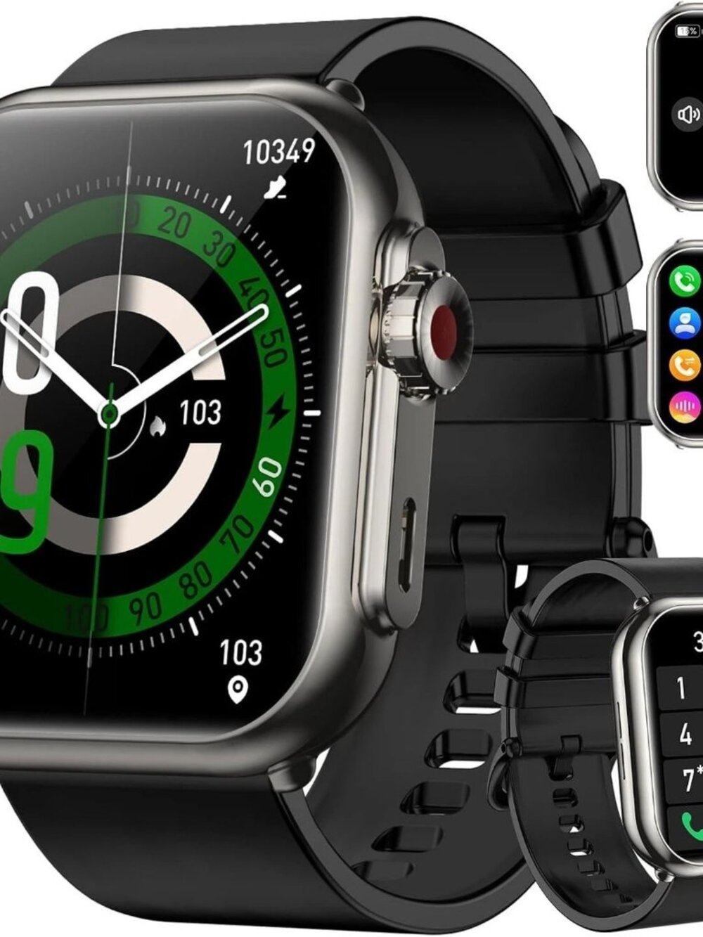 Smart Watch 1.85" HD Touch, Bluetooth Call, Fitness & Sleep Tracker, IP68-Black